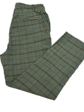 Sundance green plaid linen blend pants